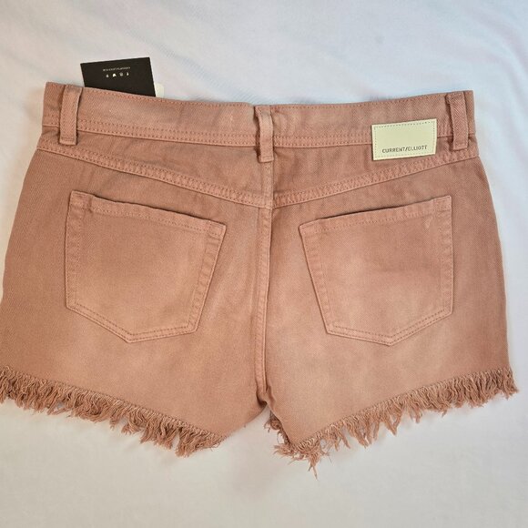 CURRENT/ELLIOTT Women Riviera Mid-Rise Frayed Denim Shorts Sz: 27 Vale - Picture 4 of 11